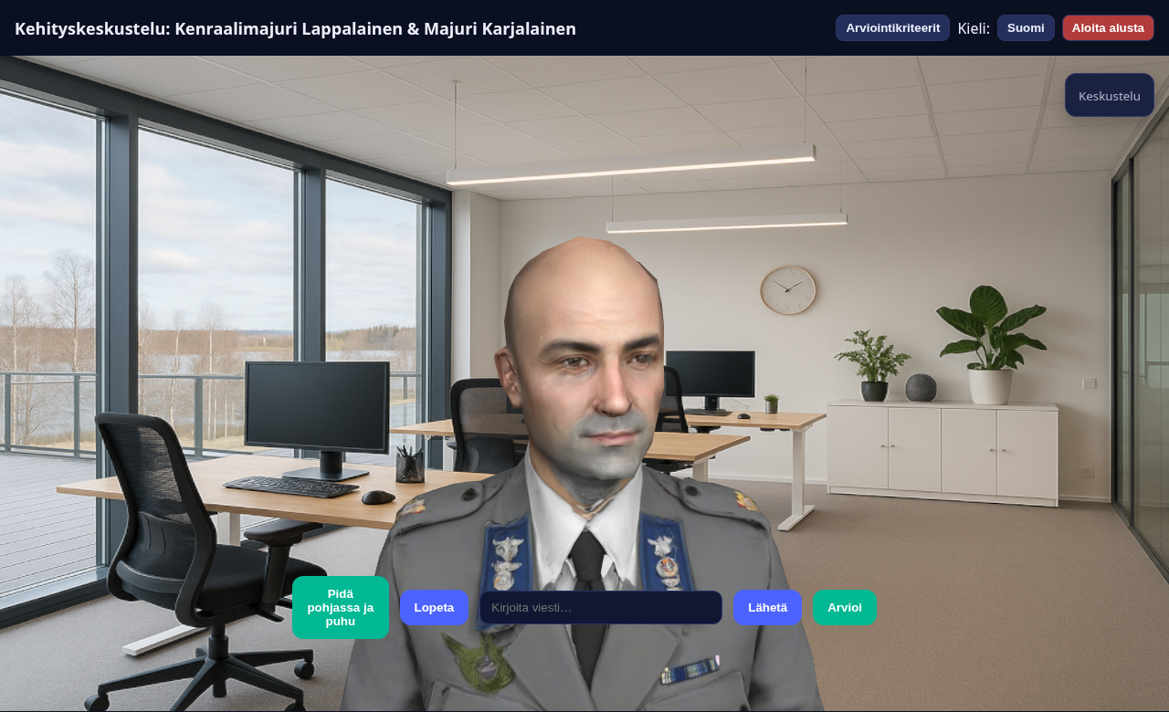 Kehityskeskustelu simulation screenshot